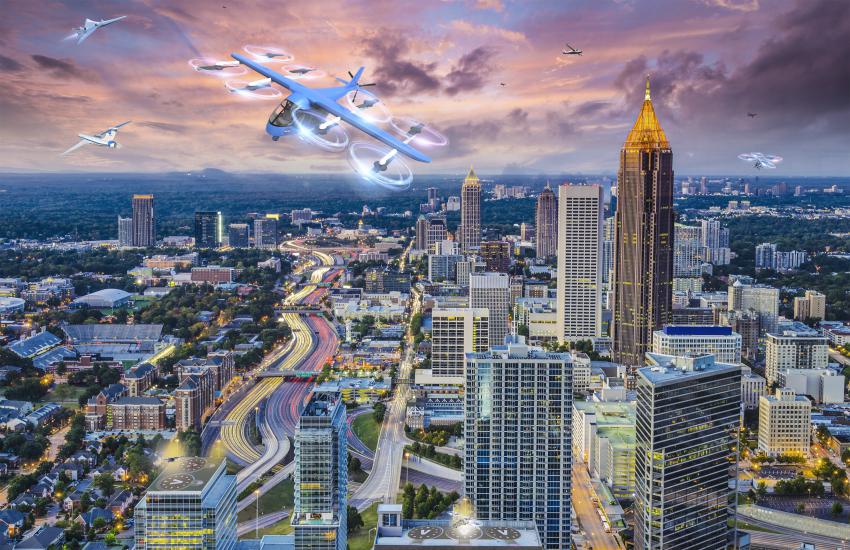 With a potential onslaught of vertical takeoff and landing aircraft in the skies above U.S. cities, suburbs as well as rural or agriculture areas, an airspace architecture is needed to put flight rules in place for safe operations. Credit: NASA