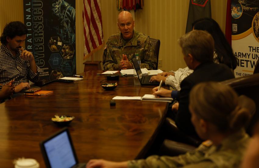 Lt. Gen. John Morrison Jr., Army deputy chief of staff, G-6, participates in a media roundtable during AFCEA’s TechNet Augusta 2022 conference. Credit: Michael Carpenter