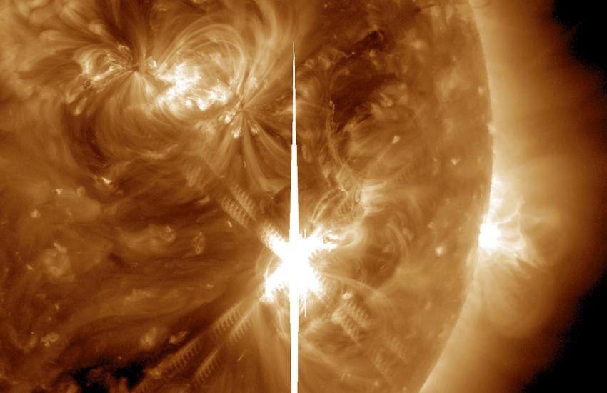 The sun is currently in an active environment for solar flares. Credit: NASA/GSFC/Solar Dynamics Observatory