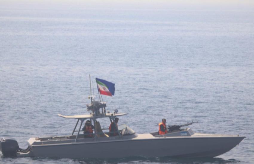Iran’s Islamic Revolutionary Guard Corps Navy operates in proximity to the USS Sirocco and USNS Choctaw County in the Strait of Hormuz in June 2022. Credit: NAVCENT Public Affairs, U.S. Naval Forces, Central Command, U.S. 5th Fleet
