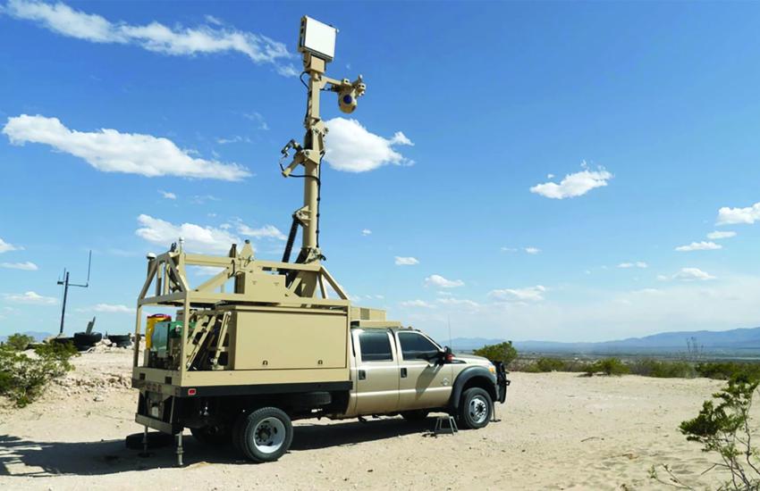 A mobile surveillance camera system is stationed at Fort Hancock, Texas, to help CBP agents monitor and detect movement across the border. Credit: Sgt. Brandon Banzhaf, U.S. Department of Defense