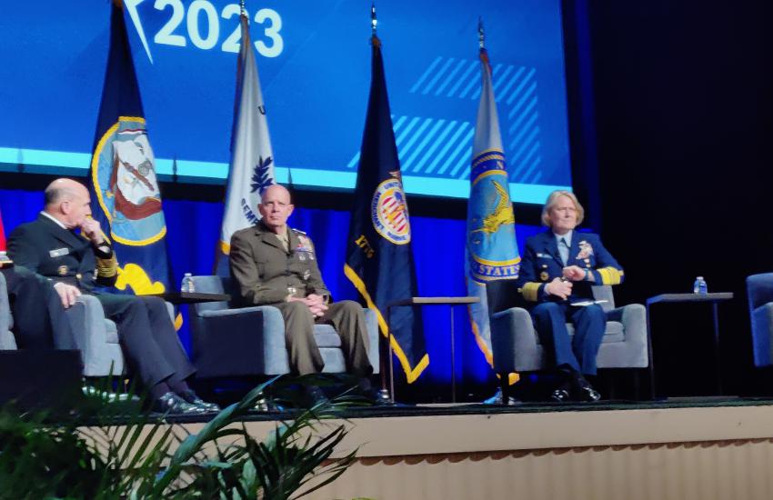 The Sea Service Chiefs Leadership Panel identifies talent acquisition as an immediate issue and discusses its ramifications. Photo: AFCEA.