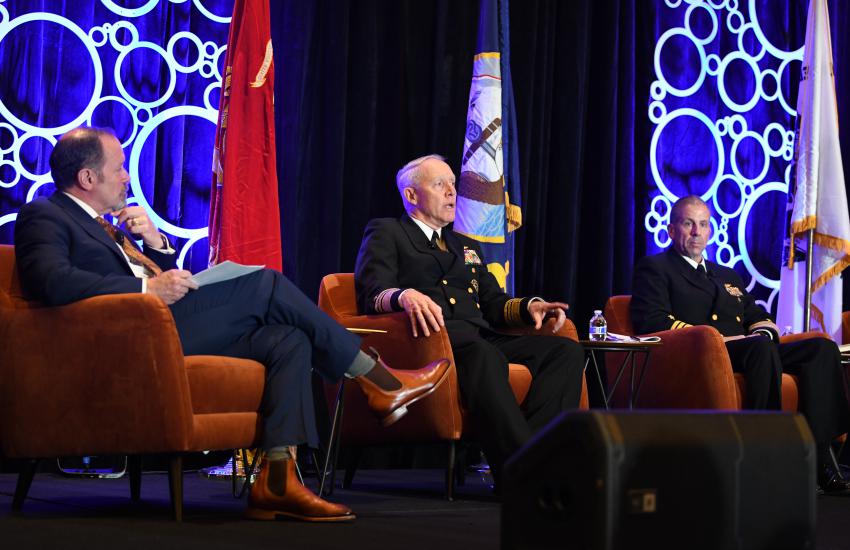 The Sea Air Space 2022 Exposition featured panelists from the Navy, Marines, Coast Guard, U.S. Merchant Marine Service, academics and overseas militaries. Photo: Mass Communication Specialist 2nd Class Nick Boris, U.S. Navy.