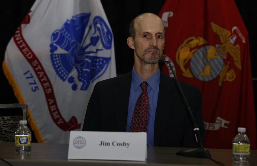 Jim Cosby, chief technology officer, U.S. Public Sector and Partners, NetApp, speaks about zero trust from the industry perspective during TechNet Cyber 2023. Credit: Michael Carpenter