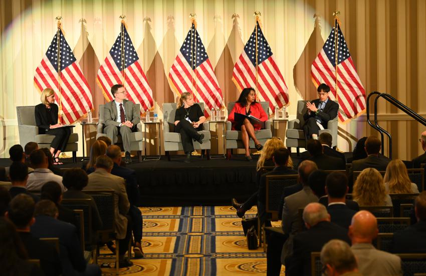 Panelists at the Intelligence and National Security Summit discuss the future of artificial intelligence. Credit: Herman Farrer Photography