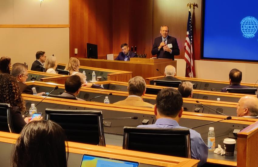 George Price addresses AFCEA Northern Virginia chapter members. Credit: AFCEA.