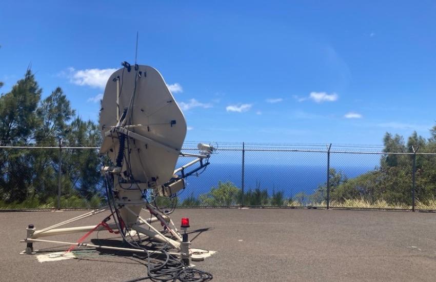 Members from Space Delta 11 operate a AN/TSC-179 ground multiband terminal connected to a deployable signal monitoring unit during Talisman Sabre at Oahu, Hawaii, in August. Gen. Anthony Mastalir, commander, U.S. Space Forces Indo-Pacific, is lookin “closely” at how to leverage commercial capabilities for the U.S. Indo-Pacific Command. Credit: Space Force