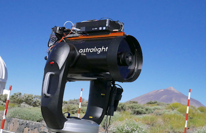 OGS-1 is the first fully portable optical ground station for laser communication with LEO satellites: All sub-assemblies fit into three boxes that can be checked in for a flight as standard passenger luggage. Credit: Photo from Astrolight