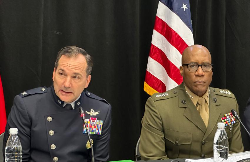 Col. Max Lantz (left), commander of Space Forces Europe and Africa sees the new component as a conduit for streamlined interactions with the militaries of Africa, through U.S. Africa Command, led by Gen. Mike Langley (right), as well as European countries. “They will now have a dedicated access point singularly focused on the space domain,” the colonel emphasized. “This will greatly simplify shared opportunities for space related education, training, exercises, doctrine and other domain-specific interests."