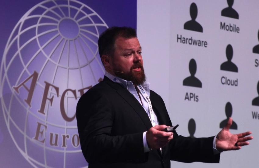 Kent Wilson, Bugcrowd, talks cyber vulnerability and security at AFCEA's TechNet International in Brussels.