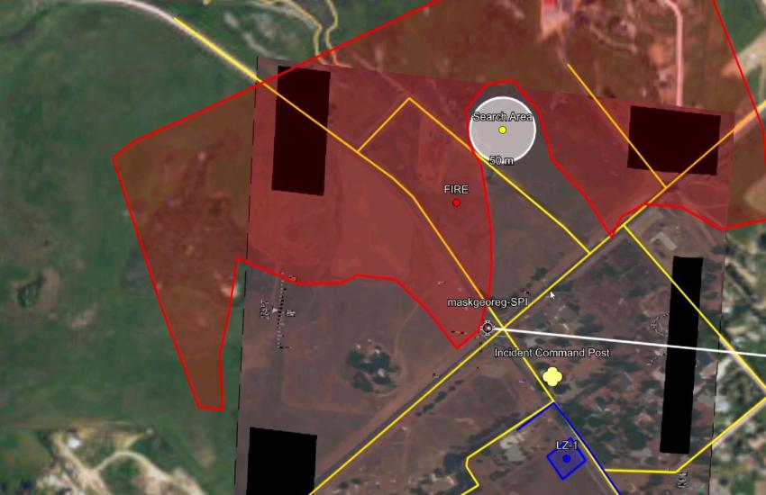 The National Guard Bureau has created a central repository of data and is applying artificial intelligence to full-motion streaming video to disaster relief operations, such as predicting potential hot spots during wildfires. Pictured is a screenshot from a video demonstration of the platform. Credit: 518th Software Engineering Squadron