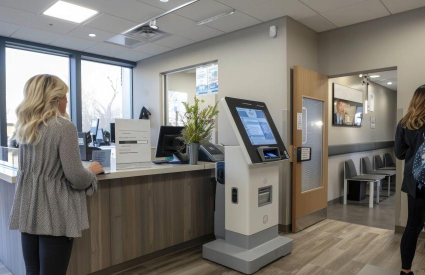 Third-party providers are often overlooked when it comes to cybersecurity concerns, said H-ISAC Chief Security Officer Erroll Weiss. A self-check-in counter is one example of such cases. Credit: Elena-stock-adobe.com