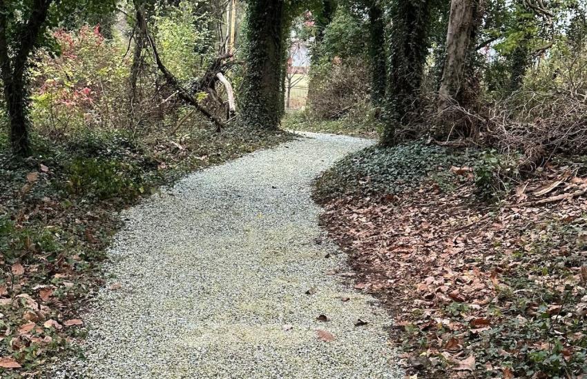 This path in Winchester is made entirely of recycled glass bottles!