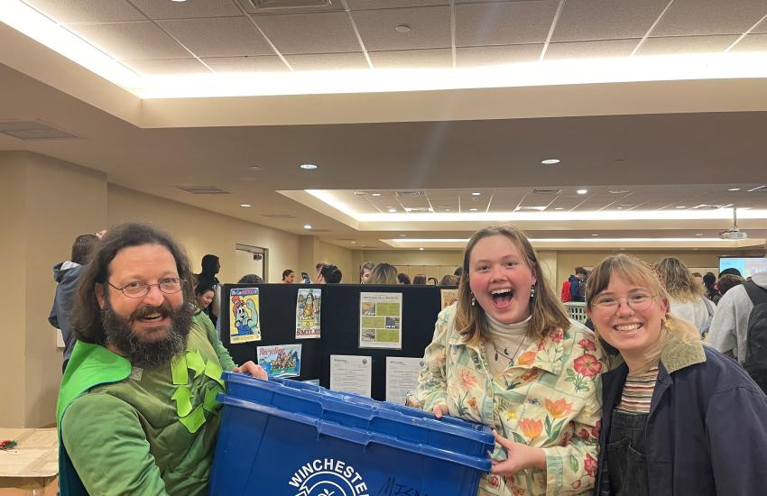Michael spends a lot of time in the community teaching people about recycling.