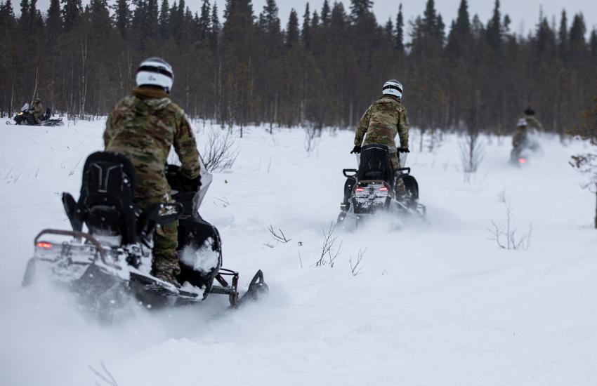 U.S. and Finnish forces partake in a joint exercise in February 2025. Credit: U.S. Army photo by Salvador Castro