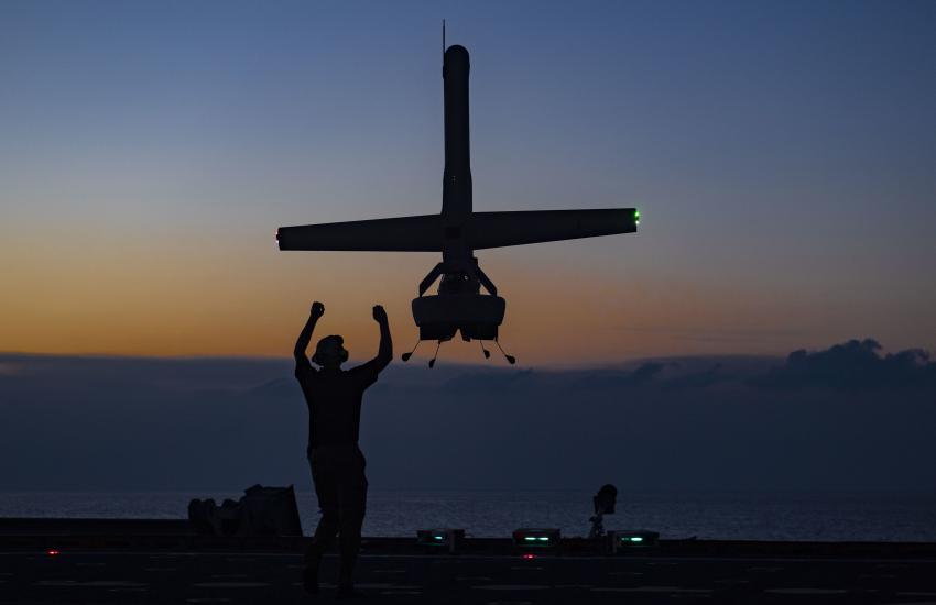 U.S. Navy tests V-BAT UAS takeoff in 2019. U.S. Navy photo by Mass Communication Specialist 2nd Class Anderson W. Branch/Released