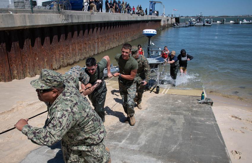 The Lightfish USV completes a roughly 60-day crossing, which launched from Sullivan’s Island, South Carolina, in June 2025. Credit: U.S. Navy photo by Joe Bullinger/Released
