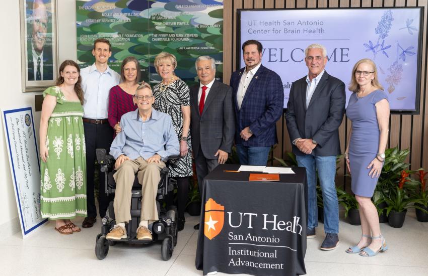 The Alamo Chapter presents the  Rick Lipsey Endowed Fund for Neurology Residents and Fellows, pledging to donate $100,000 over four years to support the University of Texas Health Science Center at San Antonio's research on ALS and how it affects military veterans. Credit: AFCEA Alamo Chapter