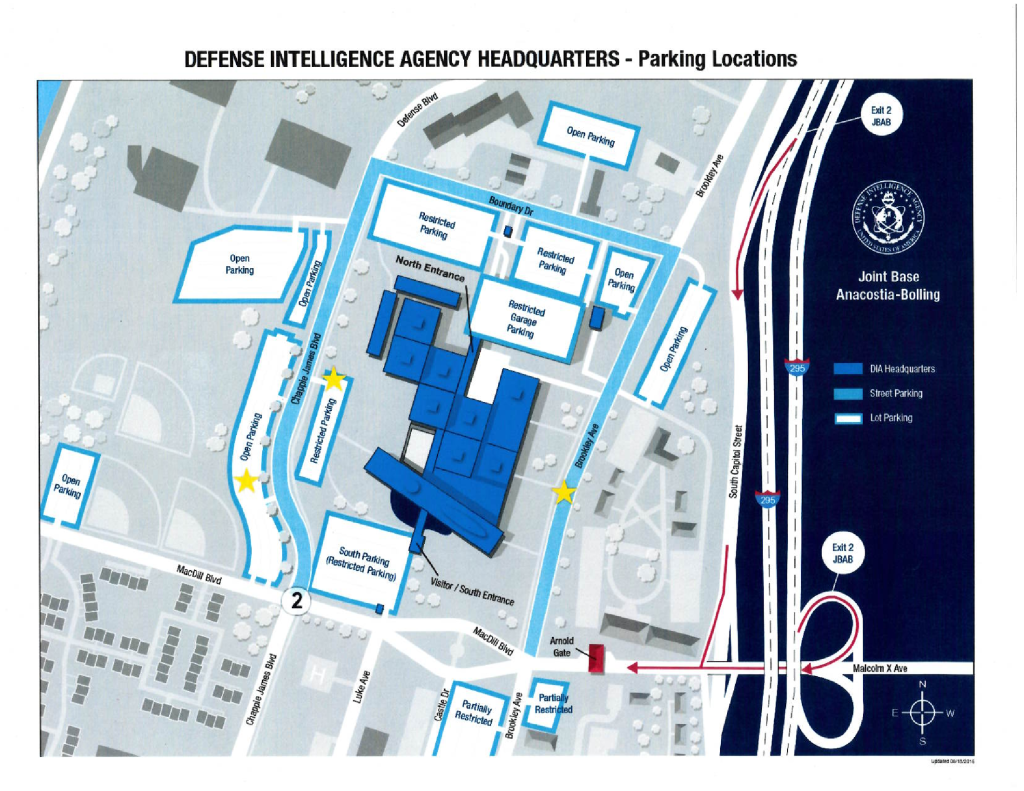 DIA headquarters parking locations 
