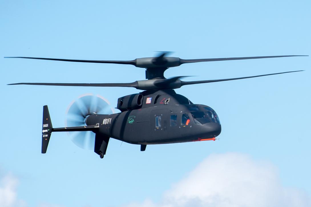 The U.S. Army chose the Boeing-Sikorsky SB-1 Defiant, along with the Bell V-280 Valor, as a possible Future Vertical Lift helicopter. The service is exploring conformal antennas to fit the shape of Army vehicles, enhance its use of spectrum and ultimately allow for greater mobility.  Credit: U.S. Army photo by Sgt. Dana Clarke