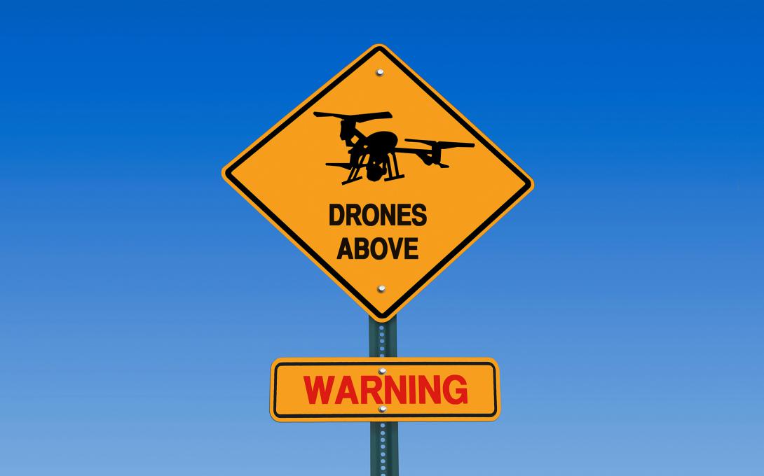 Stopping drones in inhabited areas poses a risk, and countermeasures must account for the possibility of debris affecting people or operation of machines. Credit: RedDaxLuma/Shutterstock