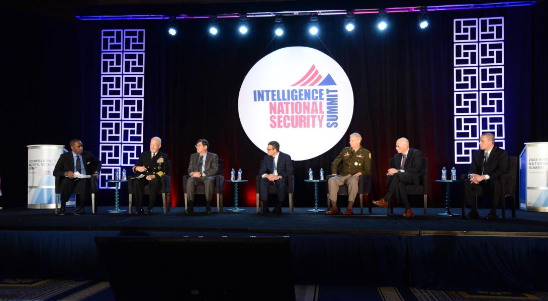 Panelists discuss Russia during a session at the 2022 Intelligence & National Security Summit. Credit: Herman Farrer