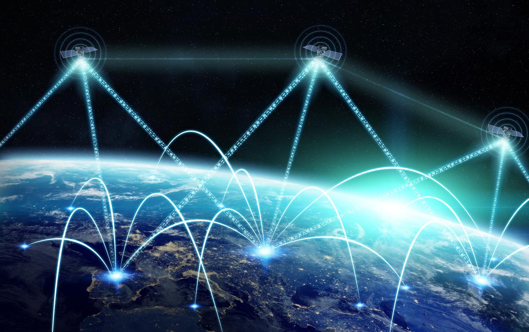 The Defense Advanced Research Projects Agency’s Space-Based Adaptive Communications Node program aims to revolutionize satellite communications by allowing different constellations speaking different languages to connect to one another. Credit: sdecoret/Shutterstock