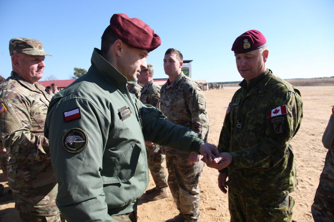 NATO allies Canada and Poland participate in collective training in 2016. Photo by Spc. Lisa Velazco, 982nd Signal Company.