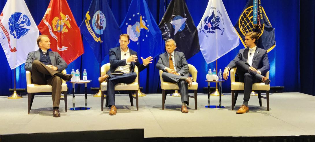 Digital transformation panelists discussed the Navy's innovation. Photo By: Diego Laje.