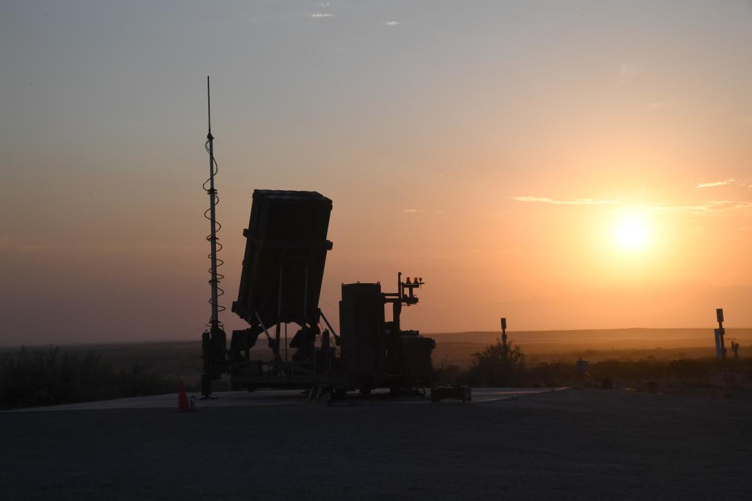 An Israeli Iron Dome defense system is ready for testing at a U.S. Army facility in New Mexico. Photo by David Huskey, Program Executive Office Missiles and Space.