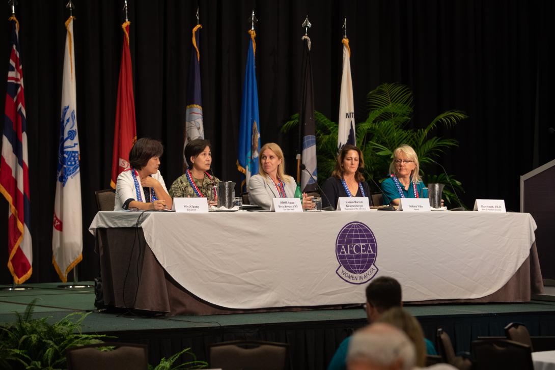 Department of Defense and industry experts speak about cybersecurity risk management at AFCEA TechNet IndoPacific in Honolulu. Credit: Tony Grillo