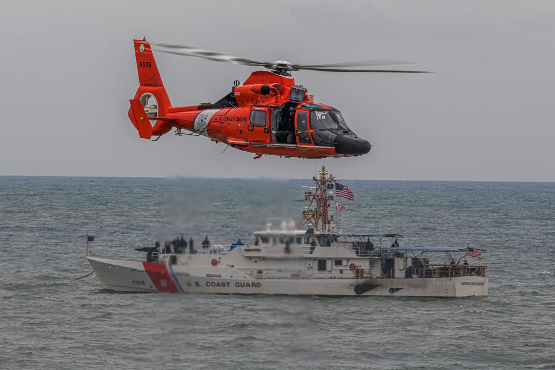 The US Coast Guard performs a search and rescue demonstration. Credit: gmeland/Shutterstock