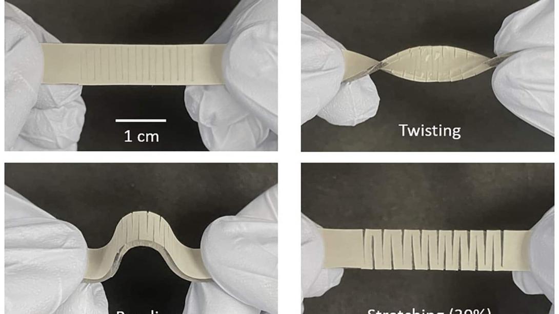 Researchers at North Carolina State University develop wearable sensors that combine unprecedented sensitivity and stretching capabilities. Credit: Shuang Wu