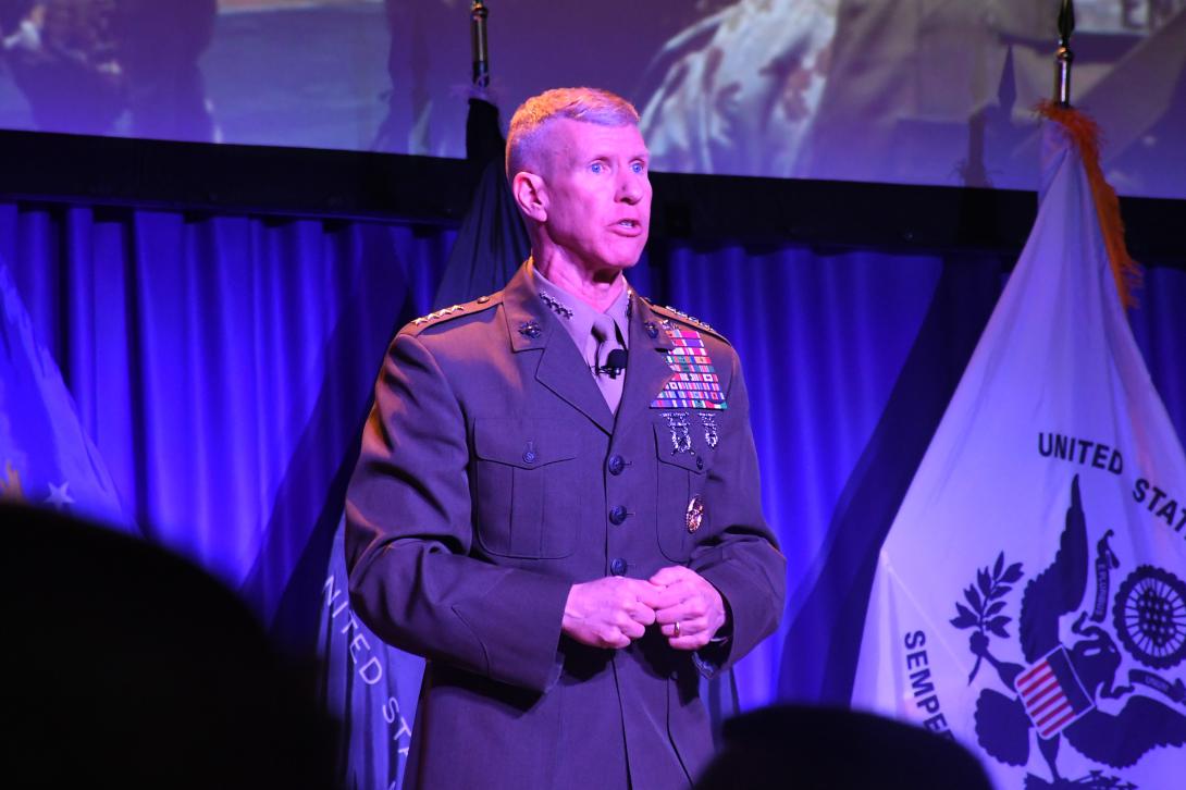 Gen. Eric Smith, assistant commandant of the U.S. Marine Corps, addresses the audience at WEST in San Diego. Credit: Jesse Karras