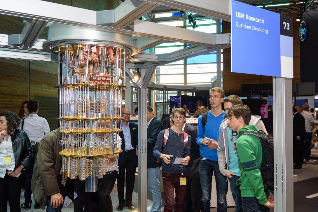 IBM displays a model of a quantum computer in Hannover, Germany. Credit: flowgraph/Shutterstock