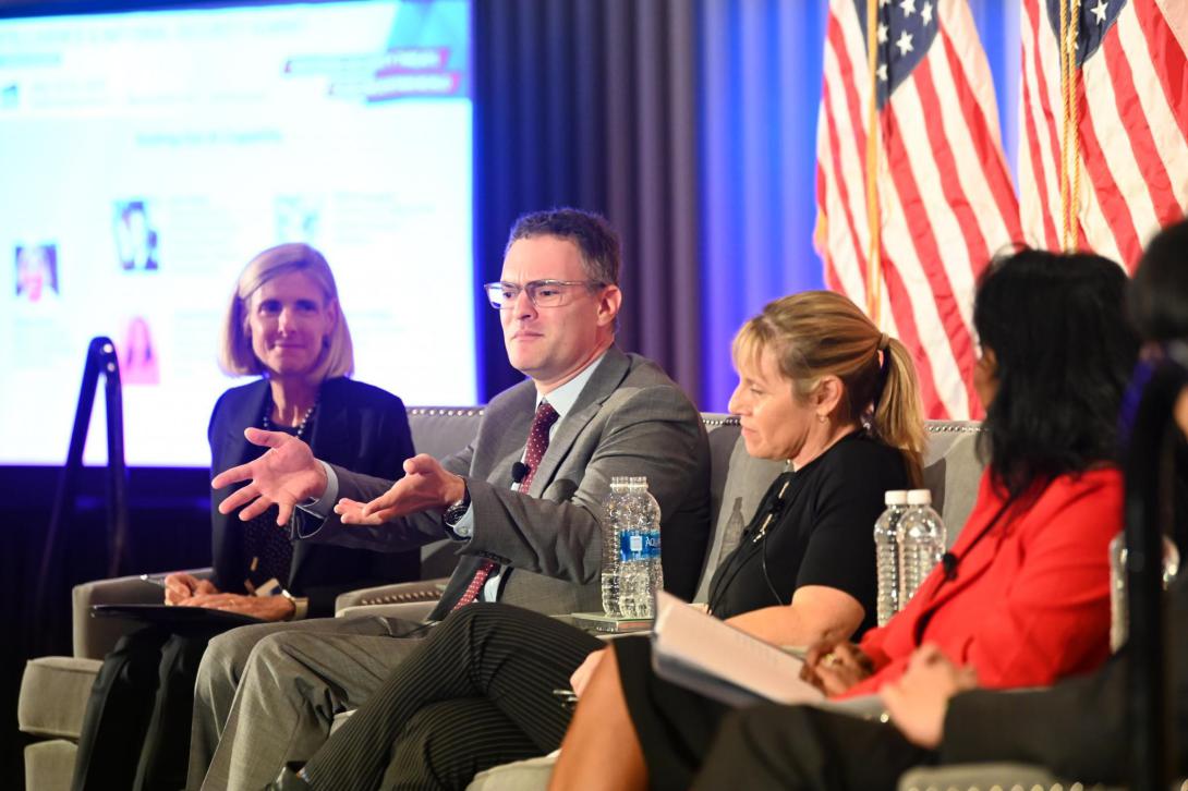 Dr. Patrick Biltgen, principal at Booz Allen Hamilton, talks AI realities at #IntelSummit23 at Gaylord National Resort in National Harbor, Maryland.