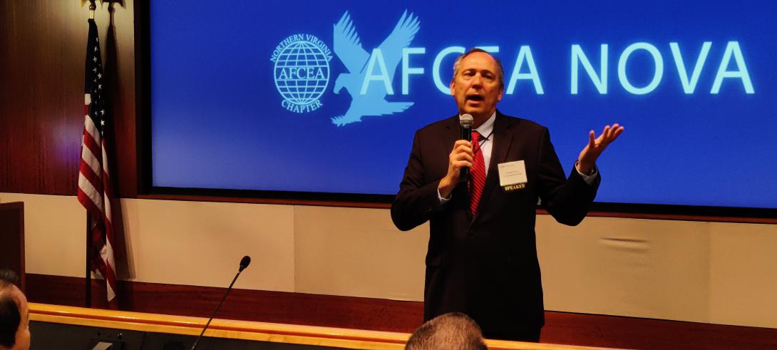 George Price speaks at the AFCEA Northern Virginia chapter. Credit: AFCEA.