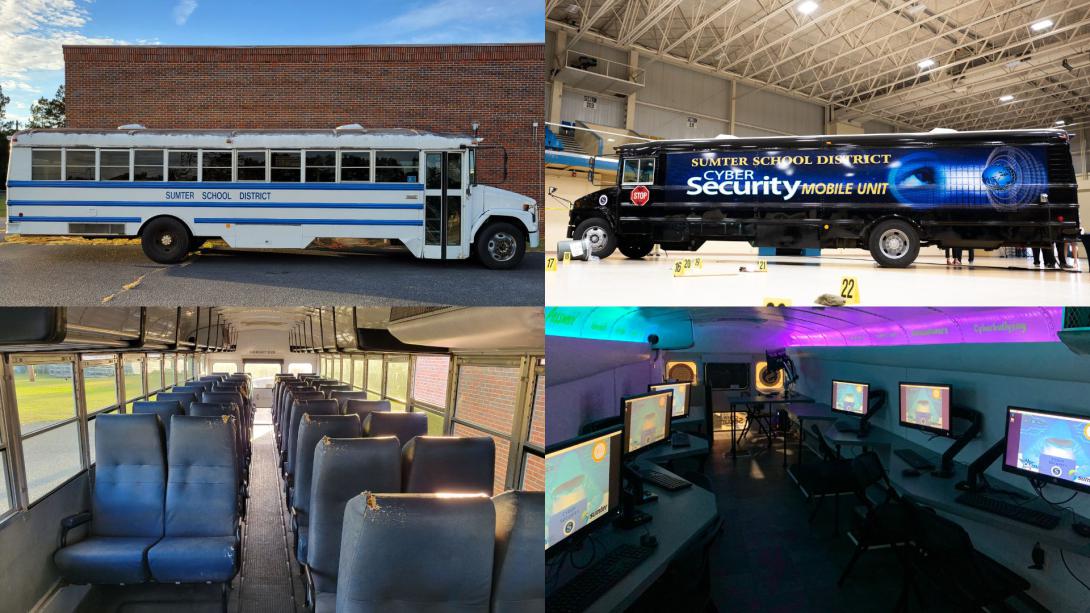 From transportation to transformation: the Cybersecurity Mobile Unit/STEM Bus comes from humble beginnings. 
