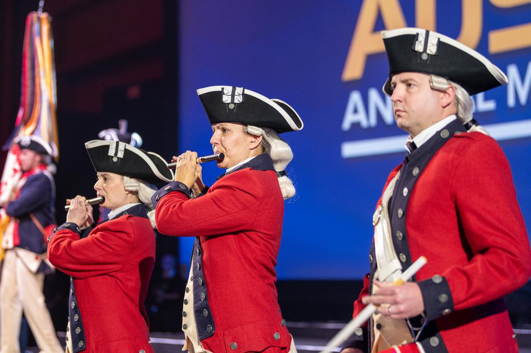 U.S. Soldiers assigned to the U.S. Army Band "Pershing's Own," 3rd U.S. Infantry Regiment -The Old Guard, perform during the Opening Ceremony for the AUSA 2023 Annual Meeting and Exposition on Monday in Washington, DC. Credit: Christopher Kaufmann, U.S. Army.