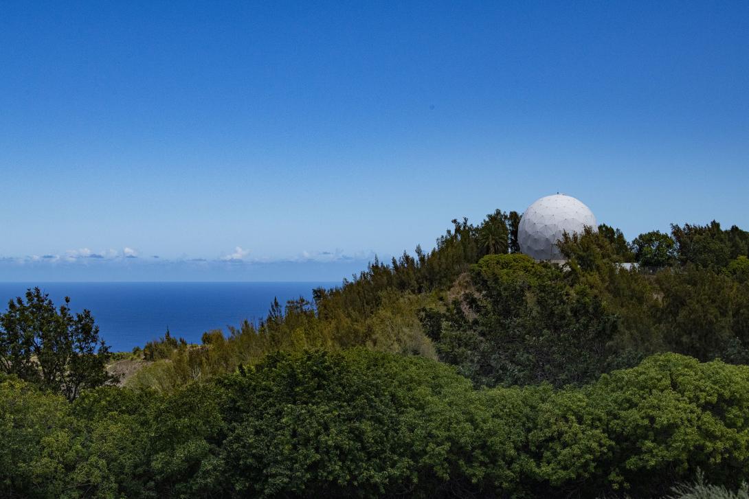 A radome sits atop the Waianae Mountain Range at Kaena Point Space Force Station, Hawaii, in September 2022. Having a dedicated Space Force component now at the U.S. Indo-Pacific Command means space-based capabilities will be brought to the commander, Adm. John Aquilino, USN, and integrated into joint warfighting.  U.S. Space Force photo by Senior Airman Brooke Wise