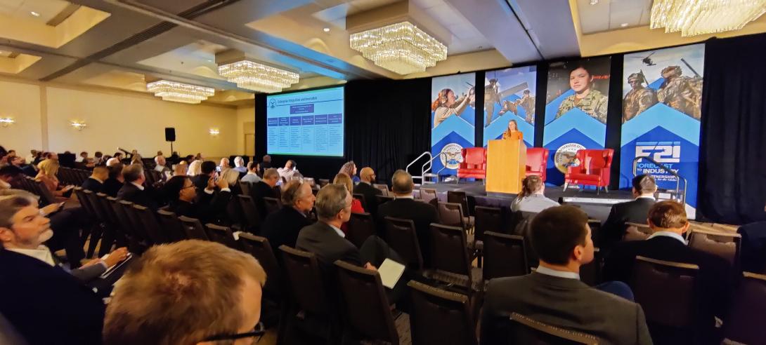 DISA's Marianne Roth addresses the audience at Sheraton Baltimore North Hotel, Baltimore, Maryland. Credit: Diego Laje/ SIGNAL.