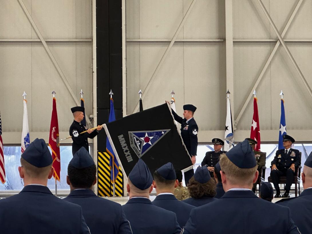 The U.S. Space Force today stood up its new service component to the U.S. Africa Command and the U.S. European Command, which will better provide space-based power to the United States and its allies in the regions. Credit: Kasey Neubauer
