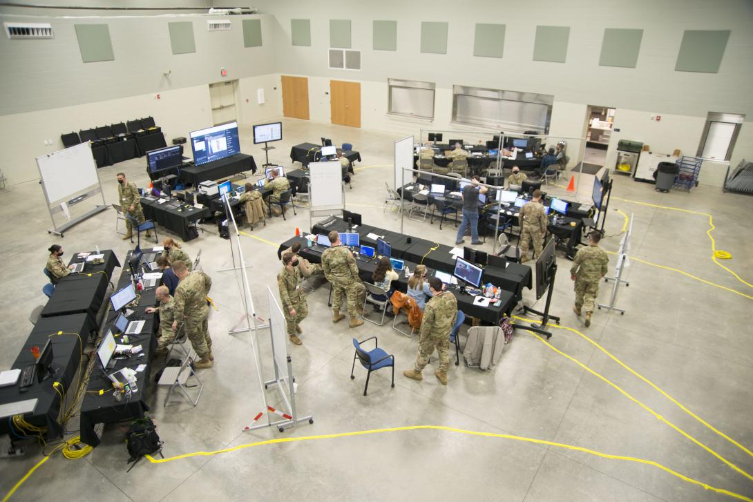 An overview of the Exercise Locked Shields 2021 in Morgantown, West Virginia. Photo credit: Chief Warrant Officer 2 Jeremiah Bennett, U.S. Army.