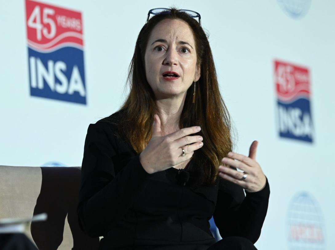 Director of Intelligence Avril Haines spoke at INSS on Tuesday in Bethesda, Maryland. Credit: Herman Farrer.