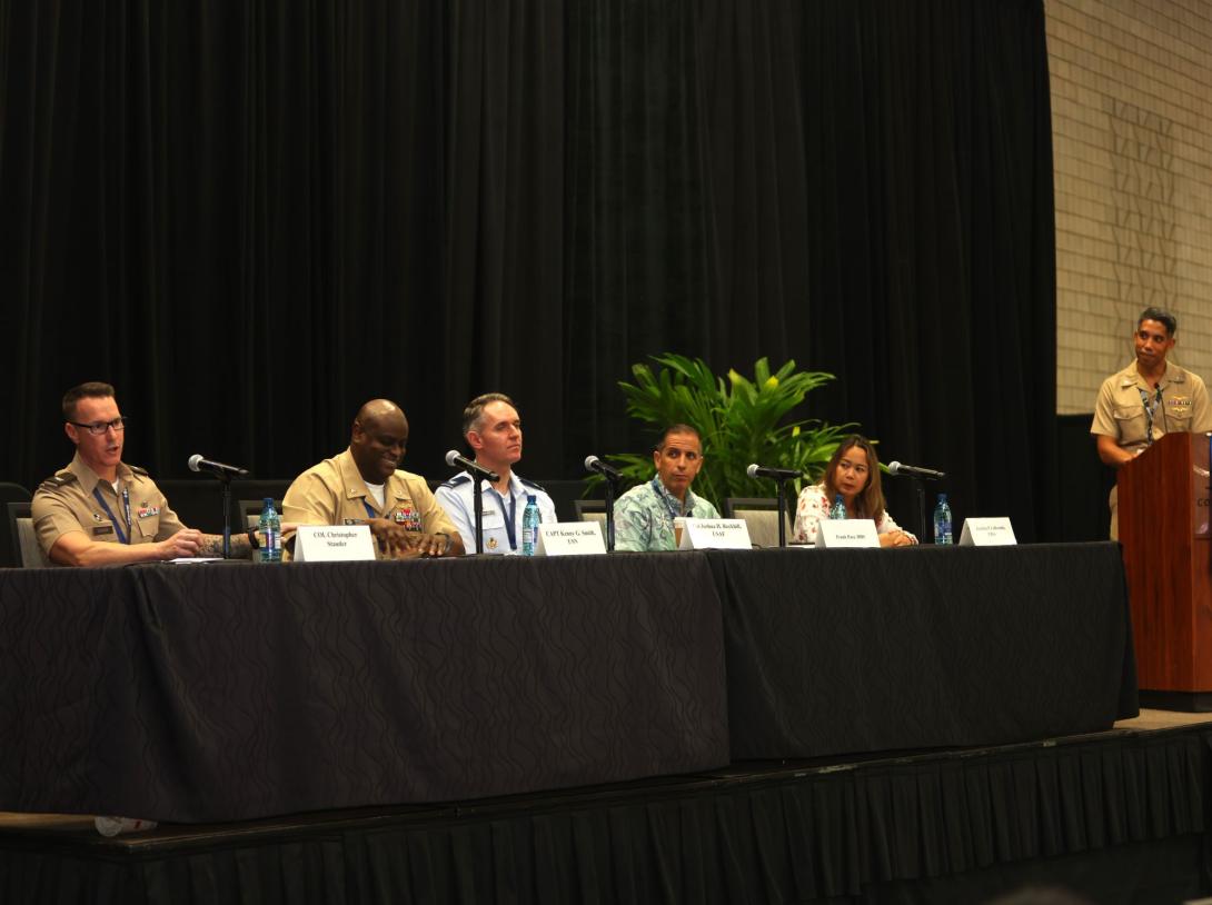 Panelists at TechNet Indo-Pacific discuss cyber effects in defending the Pacific theater. Credit: Tony Grillo
