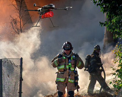  The National Institute of Standards and Technology’s Public Safety Communications Research Division (PSCR) is helping first responders to fill technology gaps related to the use of unmanned aerial system solutions in emergencies. The lab’s latest endeavor, as part of a technology prize challenge, is focusing on the operations of UAS in potentially dangerous radio-complex outdoor environments without fixed communications infrastructure or satellite communications. Credit: PSCR