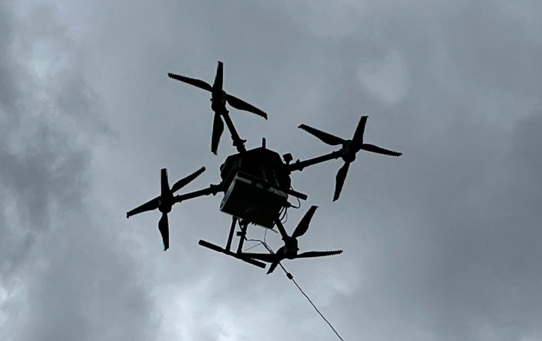 5G cellular system installed in a drone. Credit: Johns Hopkins APL/Sean Brassard