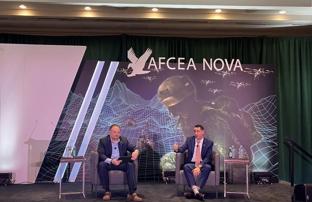 Leonel Garciga, chief information officer, Army, speaks at AFCEA NOVA Army IT Day 2025