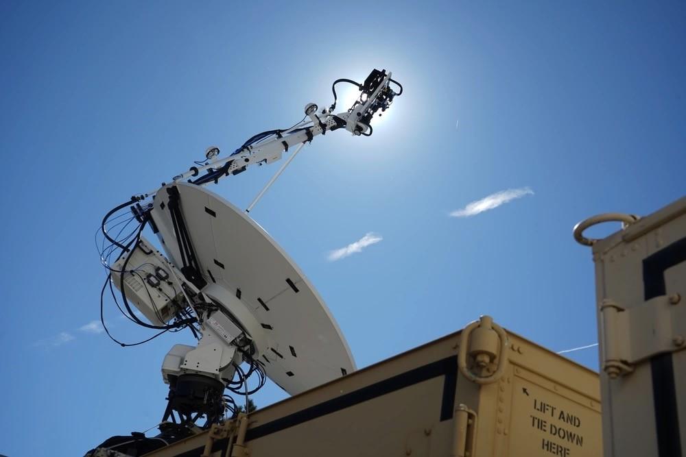 The Space Force’s Space Training and Readiness Command (STARCOM) conduct a test in Colorado Springs in April 2024 of the Remote Modular Terminal, a new, small form-factor system for the Space Rapid Capabilities Office to be fielded in large numbers at low-cost and operated remotely. To test and train emerging space technologies for a near-peer environment, Guardians need comprehensive operational test and training platforms.  U.S. Space Force photo by Isaac Blancas 