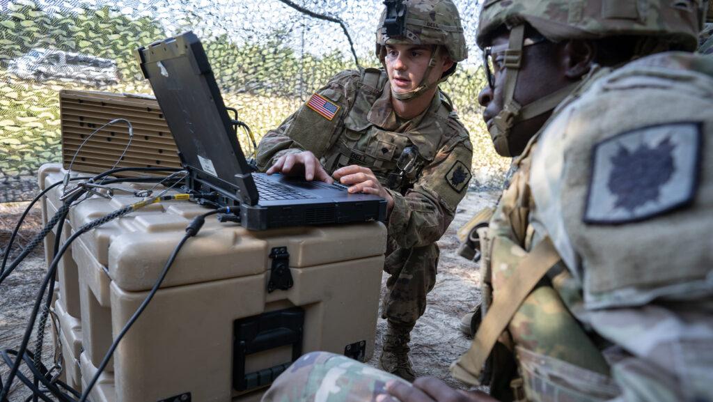 The U.S. military faces some challenges to deploying with communication infrastructure but can improve the capability according to Maj. Gen. Jan Morris, commander, 335th Signal Command (Theater).